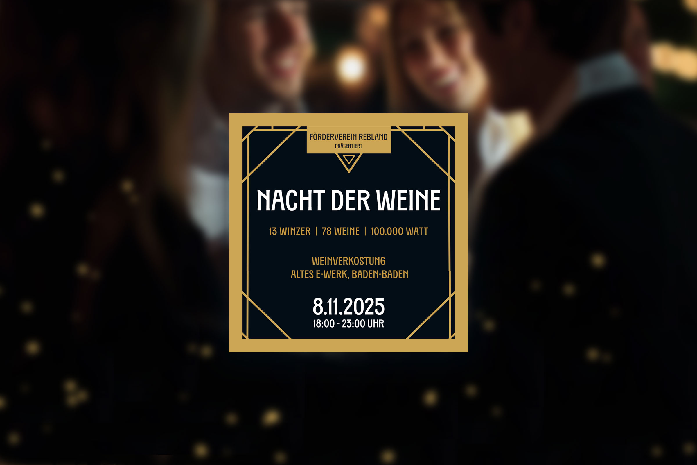 Veranstaltung - Nacht der Weine 2025, am 8.11.2025, Altes E-Werk, Weinverkostung von 18:00 bis 23:00 Uhr. 13 Winzer , 78 Weine , 100.000 Watt